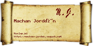 Machan Jordán névjegykártya